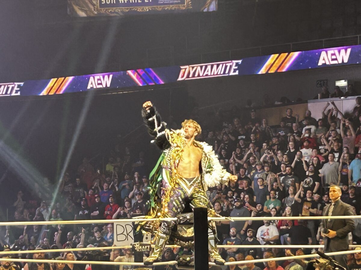 Fans cheering for some of their favorite talent during the AEW Dynamite wrestling show on April 17, 2024 at Indiana Farmers Coliseum. (Photo/Robert Clark)