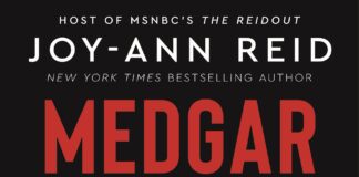 A closeup of the cover of the book "Medgar & Myrlie" by author Joy-Ann Reid.