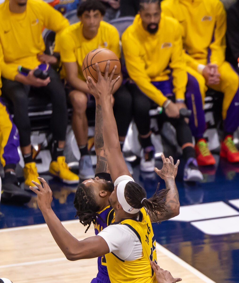 Los Angeles Lakers at Indiana Pacers NBA basketball game at Gainbridge Fieldhouse on March 29, 2024. Photo by Walt Thomas.