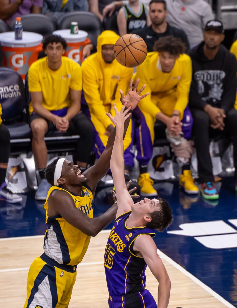 Los Angeles Lakers at Indiana Pacers NBA basketball game at Gainbridge Fieldhouse on March 29, 2024. Photo by Walt Thomas.