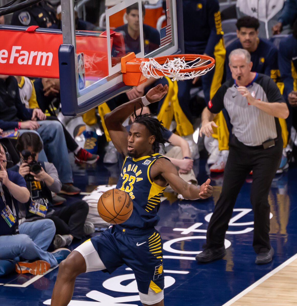 Brooklyn Nets at Indiana Pacers NBA basketball game on April 1, 2024 at Gainbridge Fieldhouse in Downtown Indianapolis, Indiana. Photo taken by Walt Thomas.