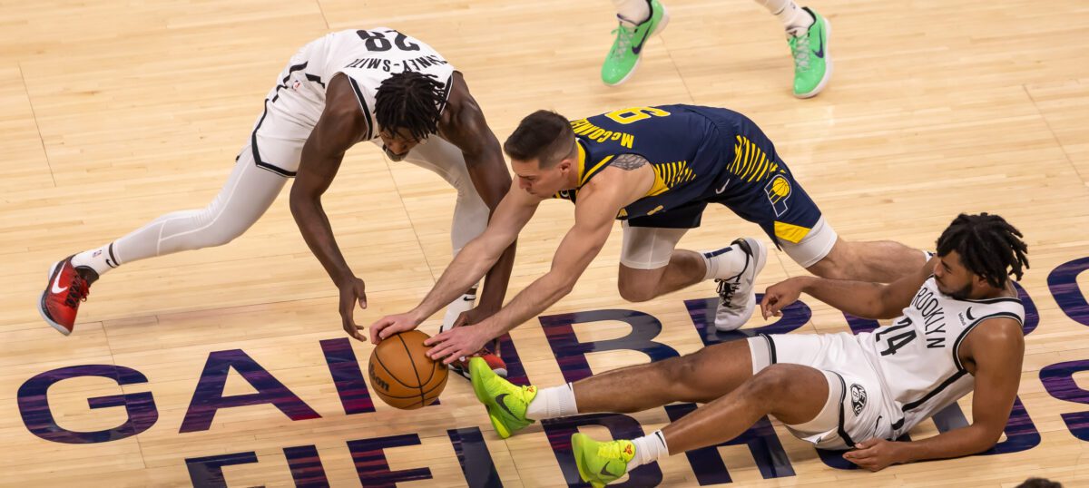 Brooklyn Nets at Indiana Pacers NBA basketball game on April 1, 2024 at Gainbridge Fieldhouse in Downtown Indianapolis, Indiana. Photo taken by Walt Thomas.