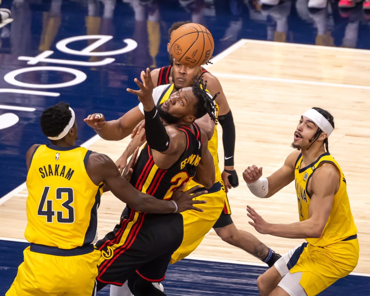 Atlanta Hawks at Indiana Pacers at Gainbridge Fieldhouse in Downtown Indianapolis, IN on April 14, 2024. (Photo/Walt Thomas)