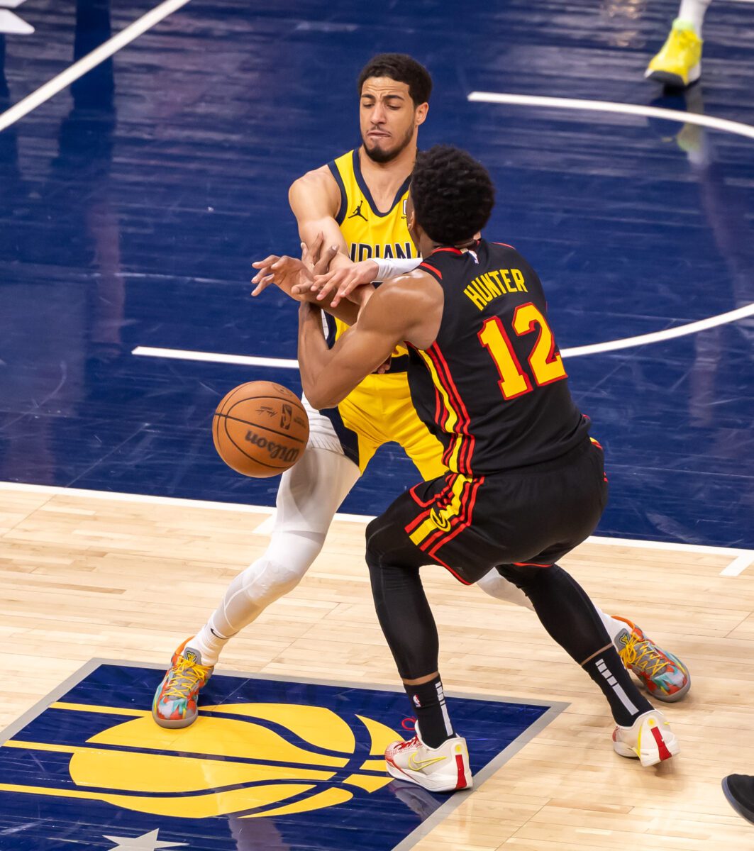 Atlanta Hawks at Indiana Pacers at Gainbridge Fieldhouse in Downtown Indianapolis, IN on April 14, 2024. (Photo/Walt Thomas)