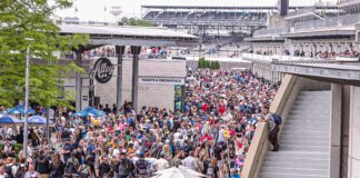 many fans at the Indianapolis Motor Speedway