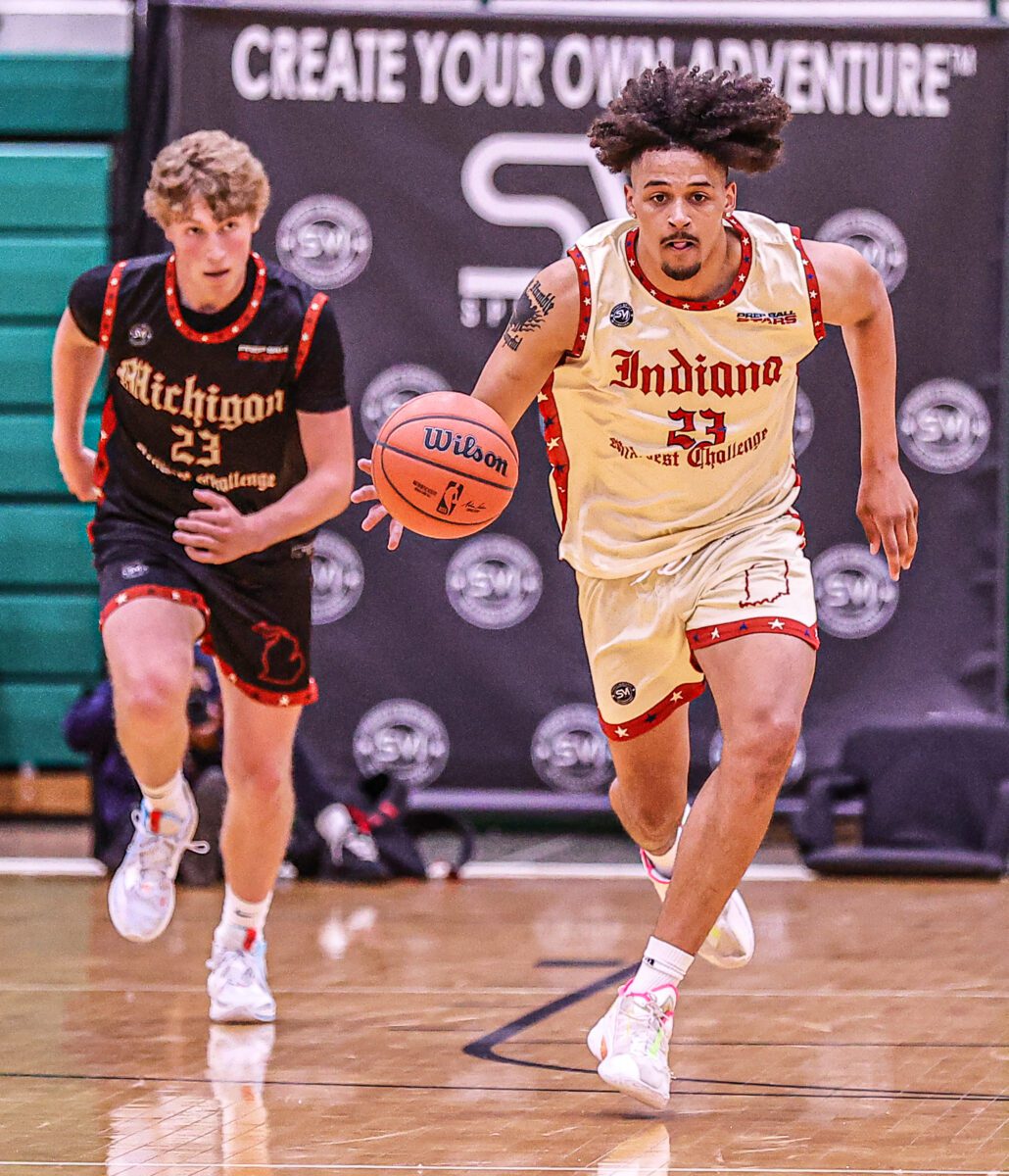 Keenan Garner, who won the 4A State Championship with Fishers, during Prep Ball Stars Midwest Challenge on May 11, 2024. (Photo/David Dixon)