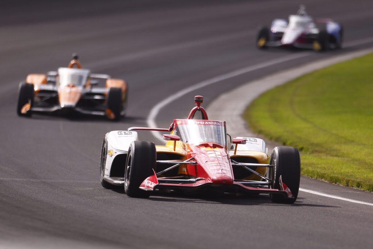 Indy 500 drivers during race.