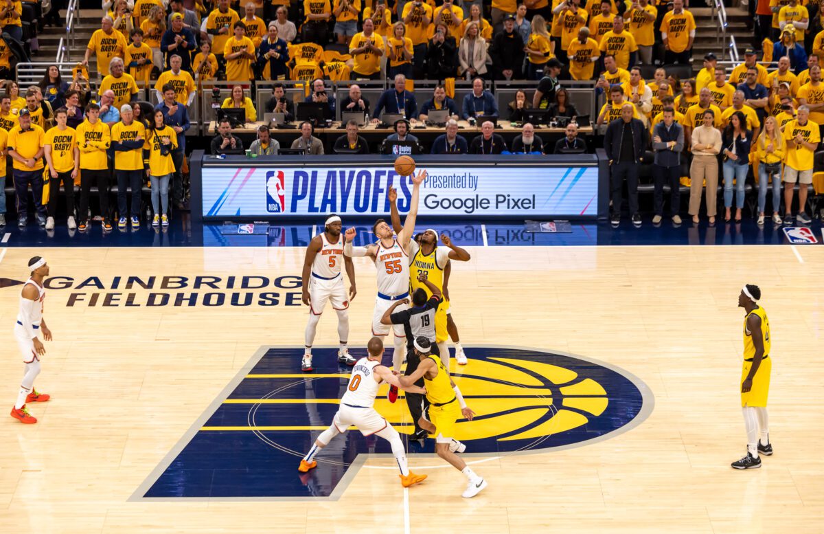 Game 3 of the Eastern Conference Semifinals between the New York Knicks and Indiana Pacers at Gainbridge Fieldhouse on May 10, 2024 in downtown Indianapolis, Indiana. Photo taken by Walt Thomas