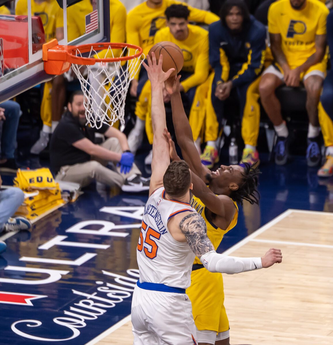 Game 3 of the Eastern Conference Semifinals between the New York Knicks and Indiana Pacers at Gainbridge Fieldhouse on May 10, 2024 in downtown Indianapolis, Indiana. Photo taken by Walt Thomas