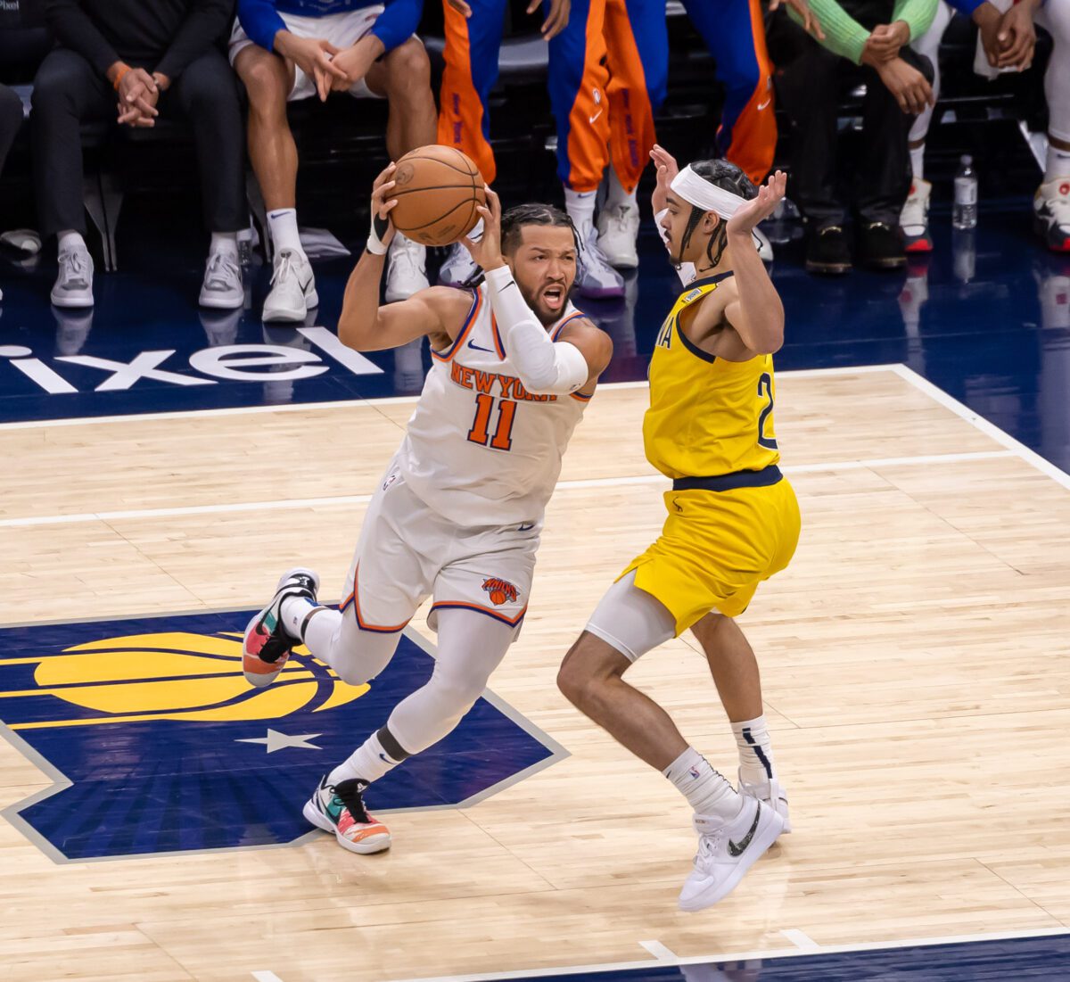 Game 3 of the Eastern Conference Semifinals between the New York Knicks and Indiana Pacers at Gainbridge Fieldhouse on May 10, 2024 in downtown Indianapolis, Indiana. Photo taken by Walt Thomas