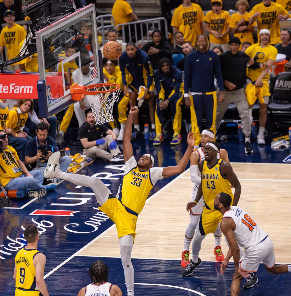 Game 3 of the Eastern Conference Semifinals between the New York Knicks and Indiana Pacers at Gainbridge Fieldhouse on May 10, 2024 in downtown Indianapolis, Indiana. Photo taken by Walt Thomas