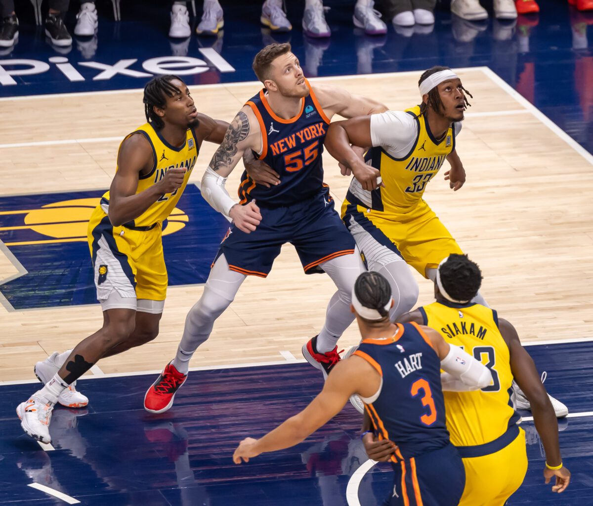 New York Knicks at Indiana Pacers, Game 4 of the Eastern Conference Semifinals, on May 12, 2024 at Gainbridge Fieldhouse in downtown Indianapolis, Indiana. Photo taken by Walt Thomas.