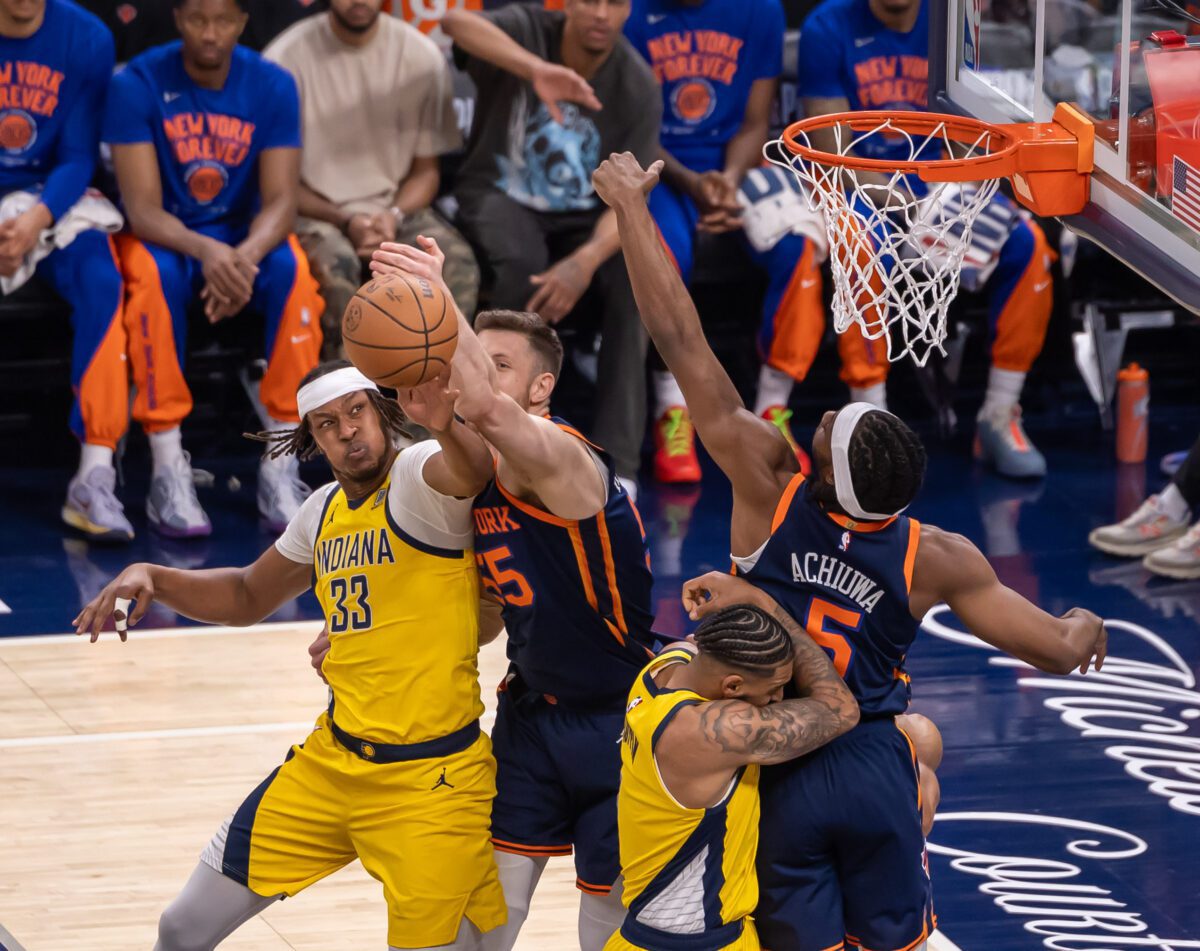 New York Knicks at Indiana Pacers, Game 4 of the Eastern Conference Semifinals, on May 12, 2024 at Gainbridge Fieldhouse in downtown Indianapolis, Indiana. Photo taken by Walt Thomas.