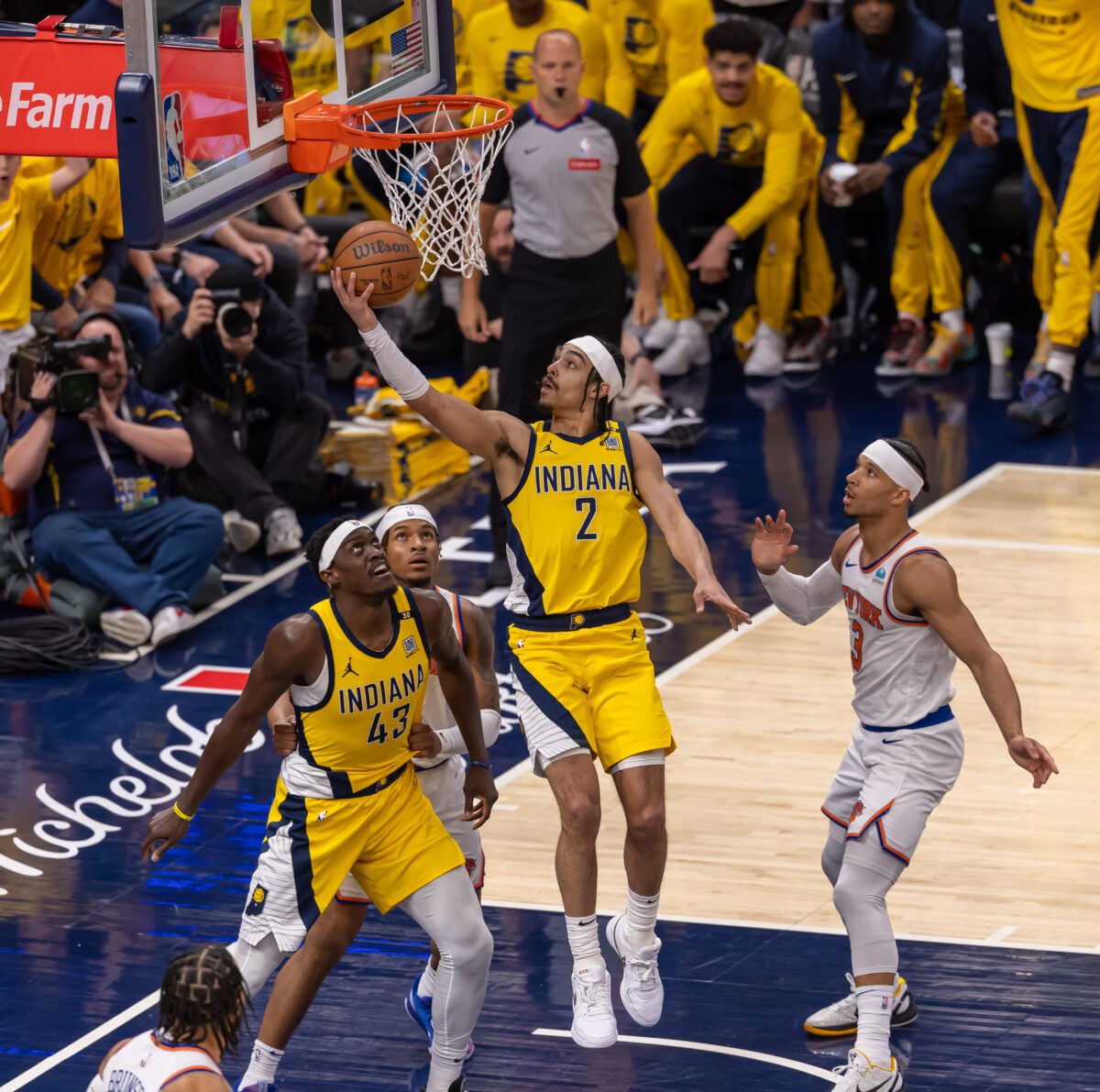 Game 6 of the Eastern Conference Semifinals between the New York Knicks and Indiana Pacers on May 17, 2024 at Gainbridge Fieldhouse in downtown Indianapolis, IN. (Photo/Walt Thomas)