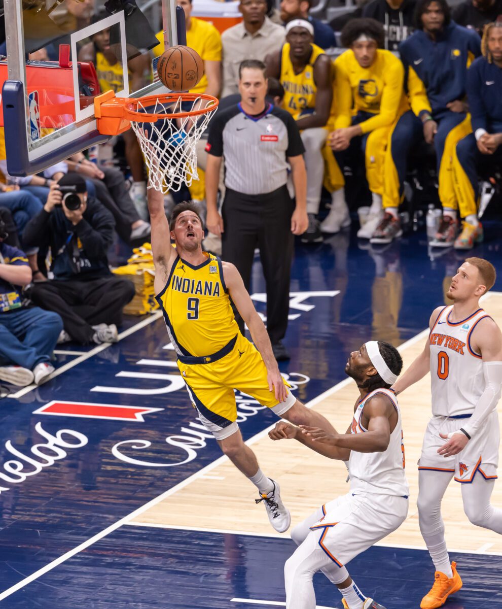 Game 6 of the Eastern Conference Semifinals between the New York Knicks and Indiana Pacers on May 17, 2024 at Gainbridge Fieldhouse in downtown Indianapolis, IN. (Photo/Walt Thomas)