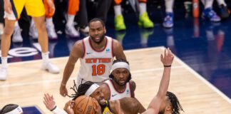 Game 6 of the Eastern Conference Semifinals between the New York Knicks and Indiana Pacers on May 17, 2024 at Gainbridge Fieldhouse in downtown Indianapolis, IN. (Photo/Walt Thomas)