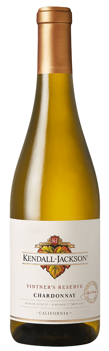 a bottle of Kendall-Jackson Vintner's Reserve Chardonnay wine.