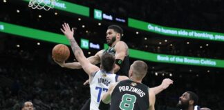 Jayson Tatum during the 2024 NBA Finals vs the Mavericks