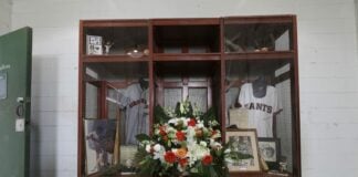 Willie Mays memorial at Rickwood Field.