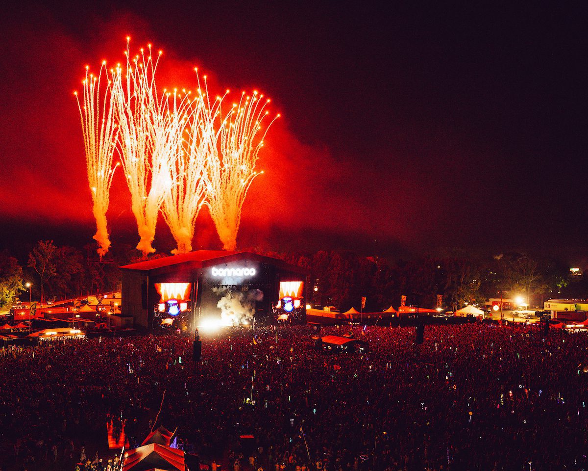 aerial shot at 2024 Bonnaroo Music Festival.