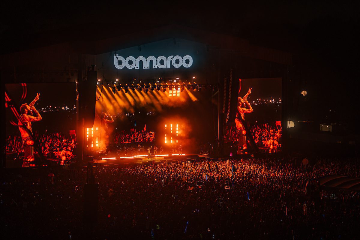 aerial shot at 2024 Bonnaroo Music Festival.