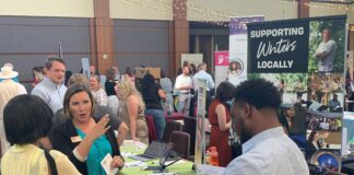 A group gathers to learn more about nonprofits