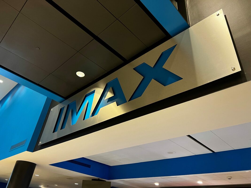 Large signage displaying IMAX