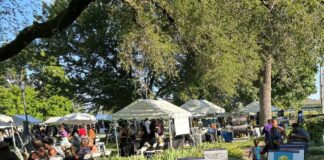 For the third year in a row, the Benjamin Harrison Presidential site held the Juneteenth Foodways Festival, an event honoring the holiday and former White House chef Dolly Johnson, from 4-8 p.m. June 14. (Photo/Chloe McGowan)