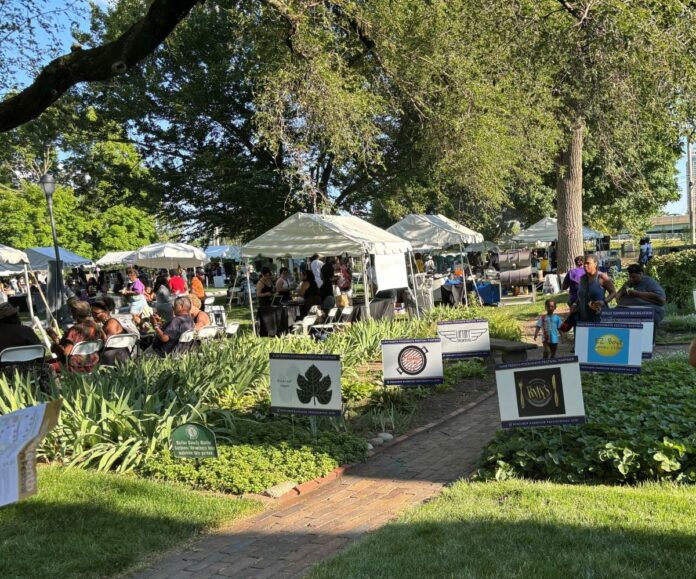 foodways festival For the third year in a row, the Benjamin Harrison Presidential site held the Juneteenth Foodways Festival, an event honoring the holiday and former White House chef Dolly Johnson, from 4-8 p.m. June 14. (Photo/Chloe McGowan)