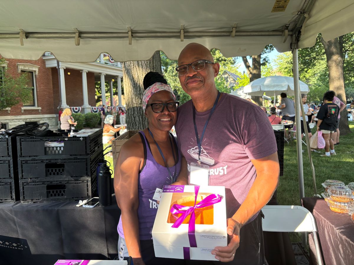 Michael and Maria Johnson of Generations Pie Company brought their famous sweet potatoe pie to the 2024 Juneteeth Foodways Festival on June 14, 2024 at the Benjamin Harrison Presidential Site. (Photo/Chloe McGowan)