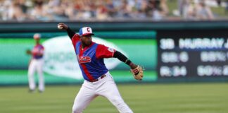 Indianapolis Indians (Clowns) pitcher during Negro Leagues Night.