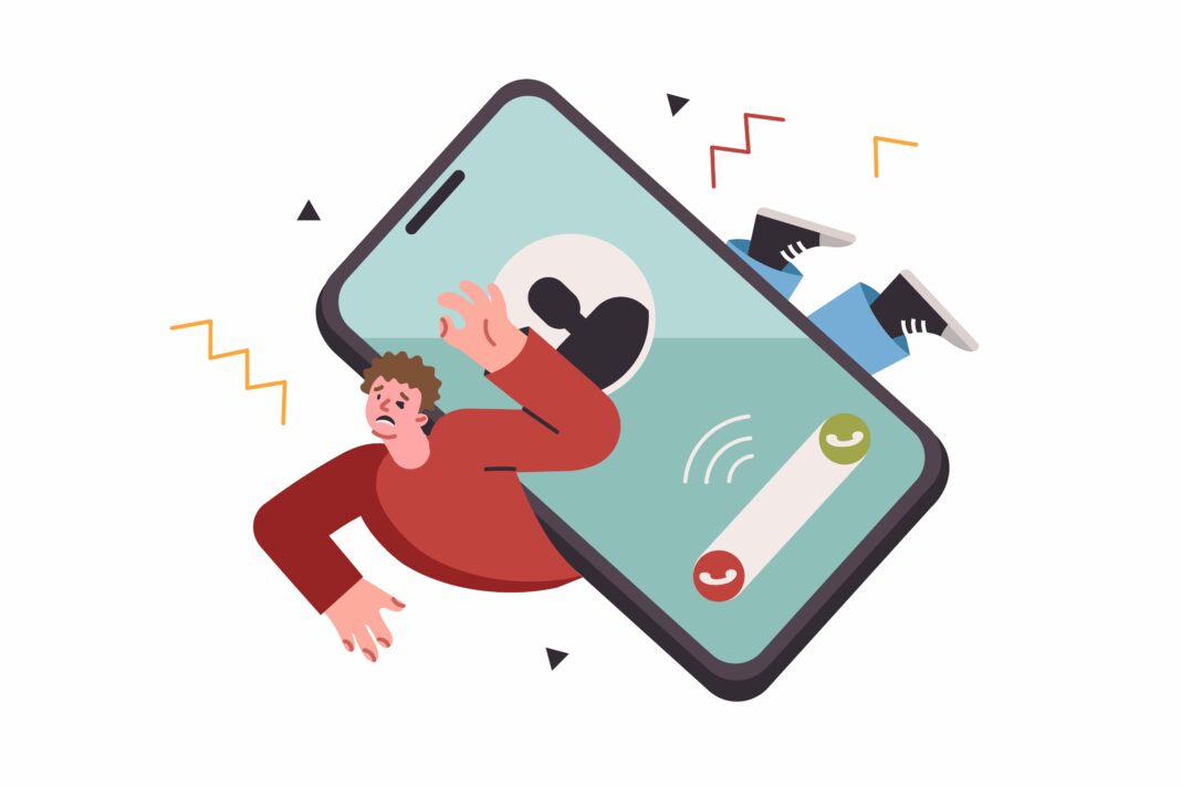 A warning against phone scams cartoon