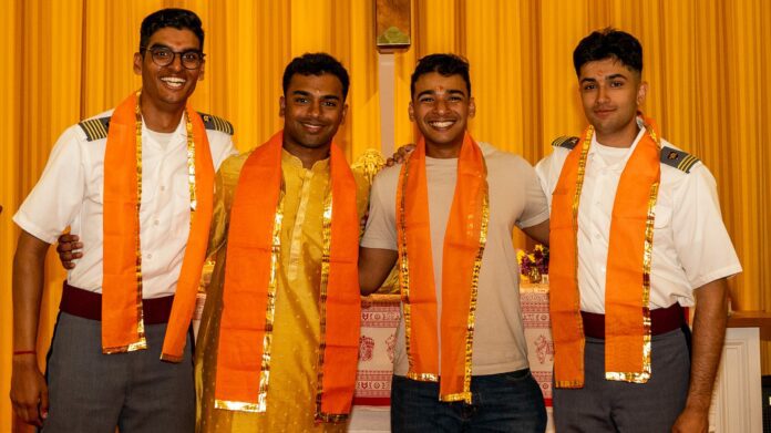 asdf-70 (1) (L to R) 2LT Nakul Rao, 2LT Aaryan Gautam, 2LT Rathin Shah and 2LT Rahil Thanawala (Photo provided/Rupal Thanawala)