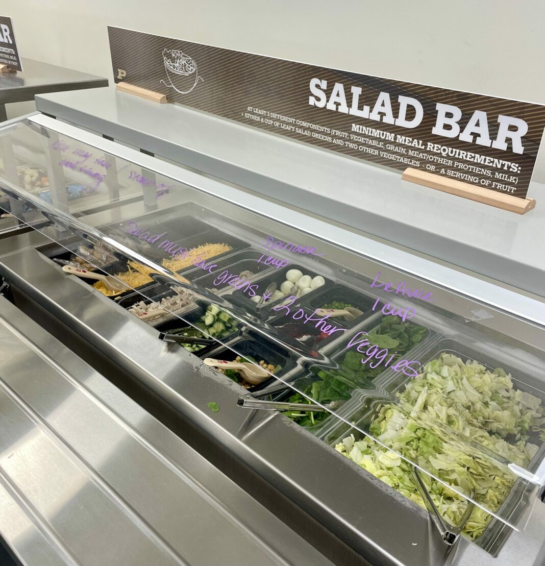 salad bar in cafeteria