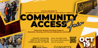 a flyer for Martin University's Community Access Fair.
