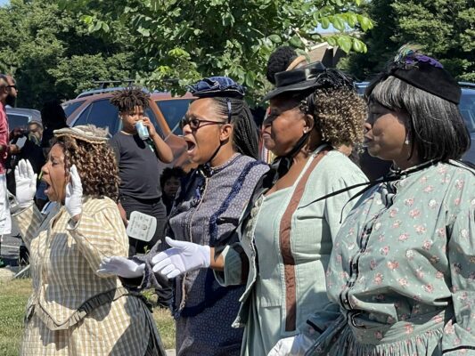 Freetown Village performs at the 2024 Indy Juneteenth parade. (Photo/Camike Jones)