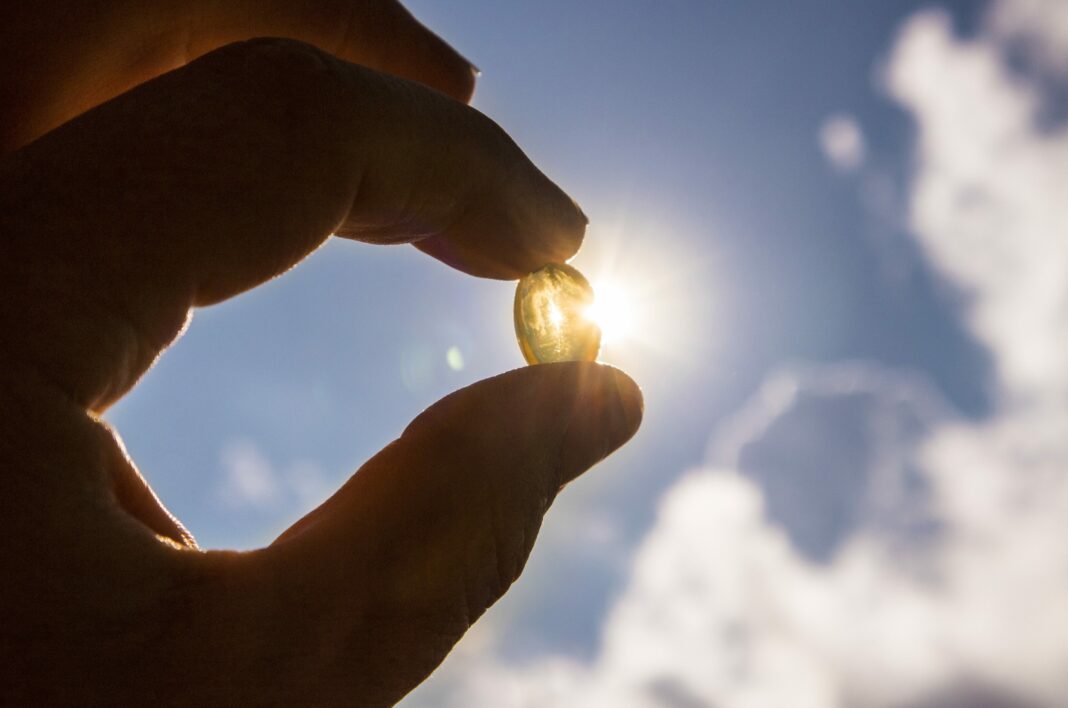 yellow pill in sunlight