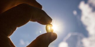 yellow pill in sunlight