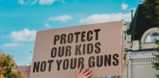 Gun violence protest sign