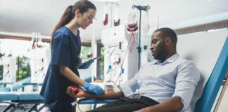 patient giving blood. Used for Indiana Donor Network story
