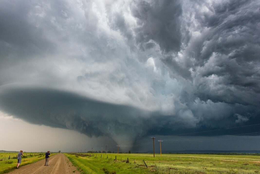 tornado in montana in field