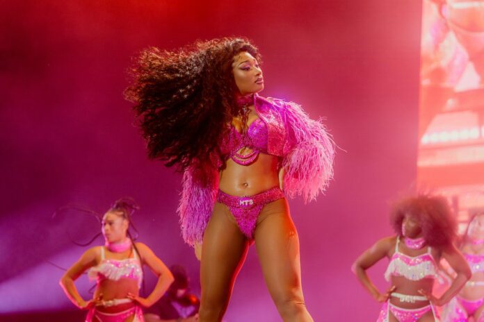Megan Thee Stallion performing her headlining set at Lollapalooza on Aug. 1, 2024, in Grant Park in Chicago. (Photo/Greg Noire for Lollapalooza 2024)