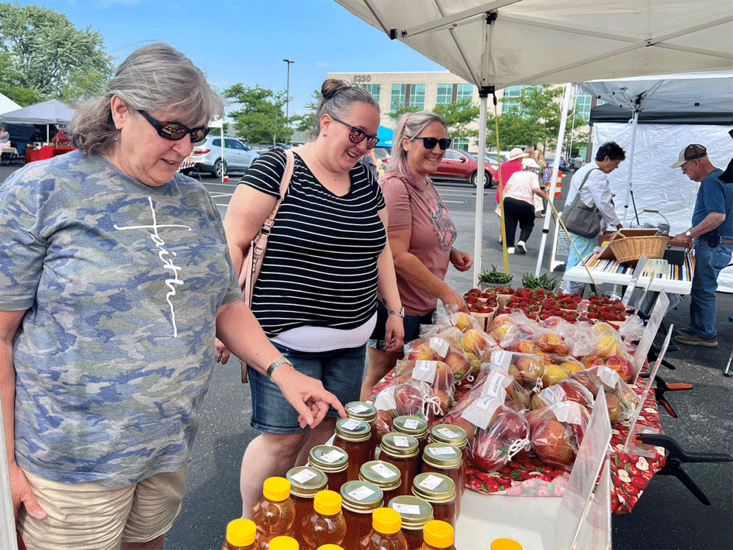 people at farmers market
