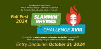 Submissions are now open for the 2024 Slammin' Rhymes Challenge. (Flyer provided/IndyPL)