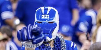 Indianapolis Colts fans during the game against the Chicago Bears on Septembet 22, 2024 at Lucas Oil Stadium. (Photo/David Dixon)
