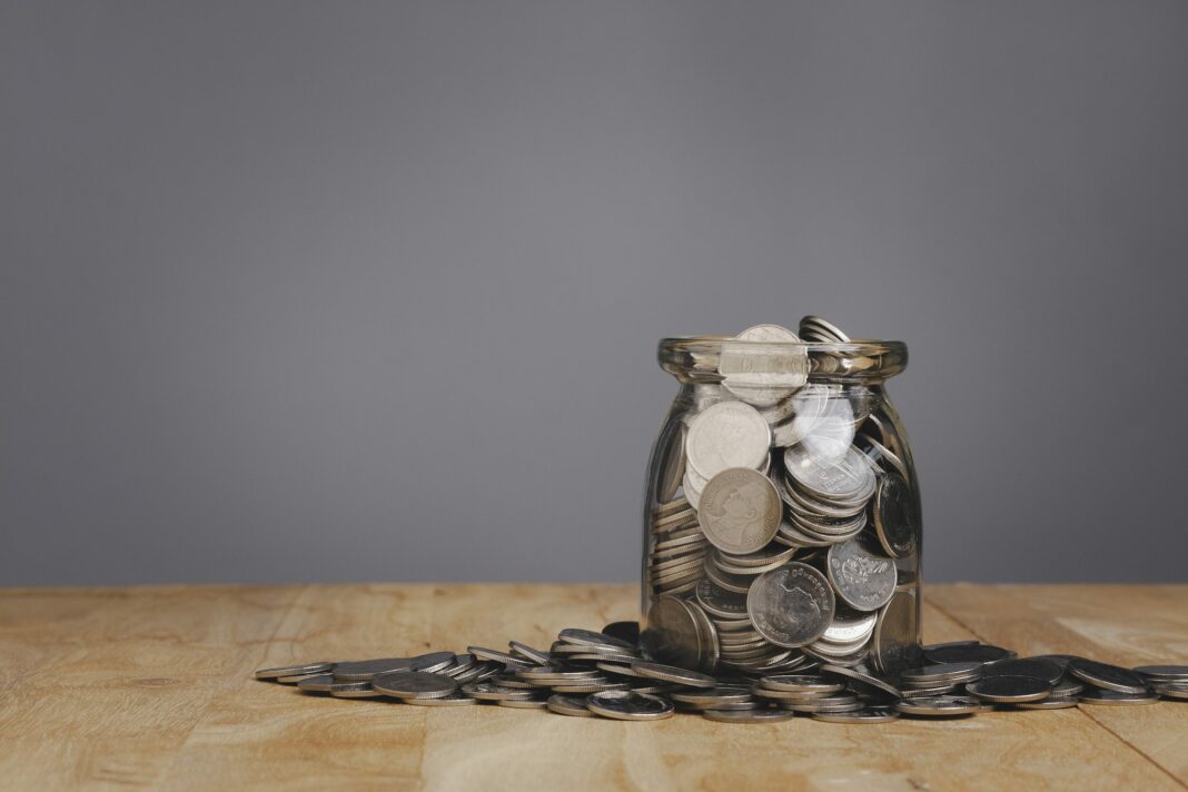 coins in jar