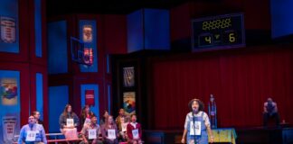 The cast and volunteer spellers in the IRT's 2024 production of The 25th Annual Putnam County Spelling Bee. (Photos/Zach Rosing)