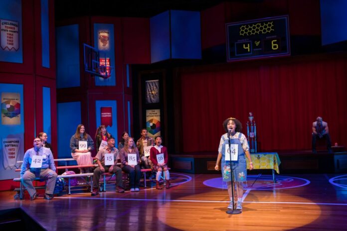The cast and volunteer spellers in the IRT's 2024 production of The 25th Annual Putnam County Spelling Bee. (Photos/Zach Rosing)