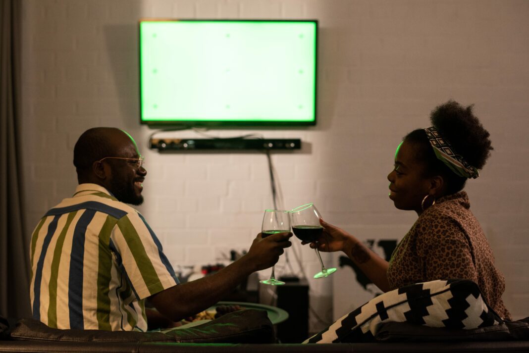 Couples drinking wines during the NBA season.