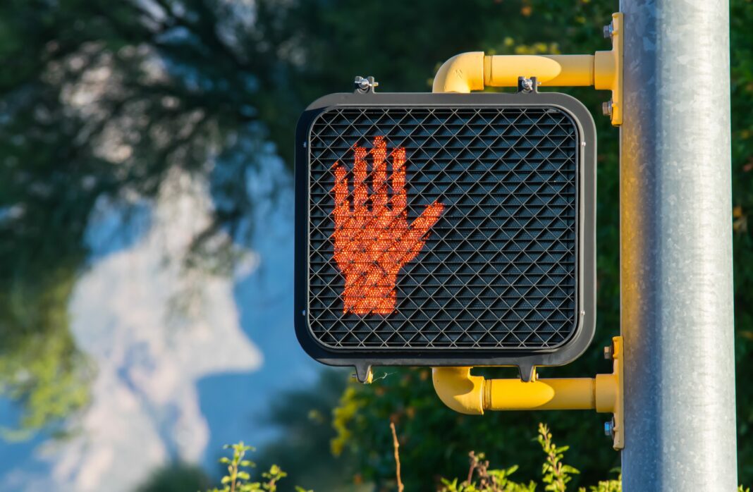 LED crosswalk sign in 